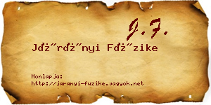 Járányi Füzike névjegykártya